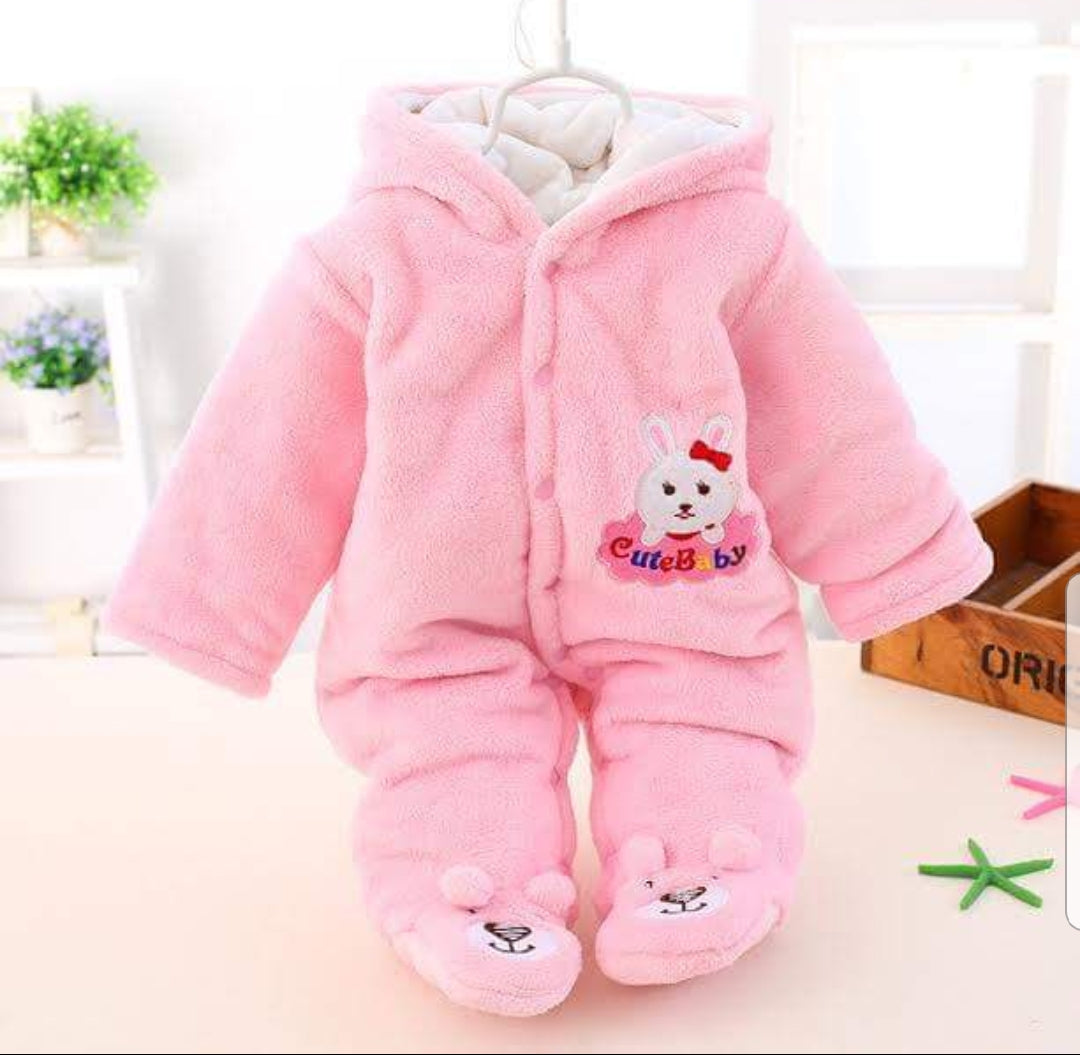 Pink Warm Romper: 9 Months
