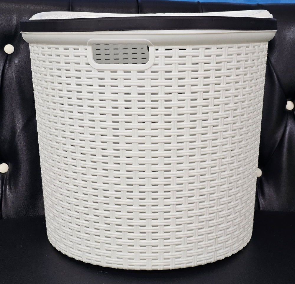 Laundry Basket with Lid ( Round)