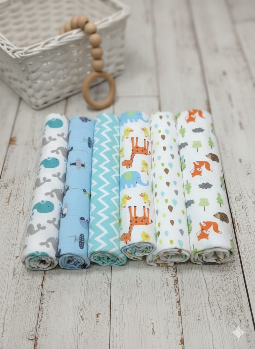 6pcs Receiving Flannels
