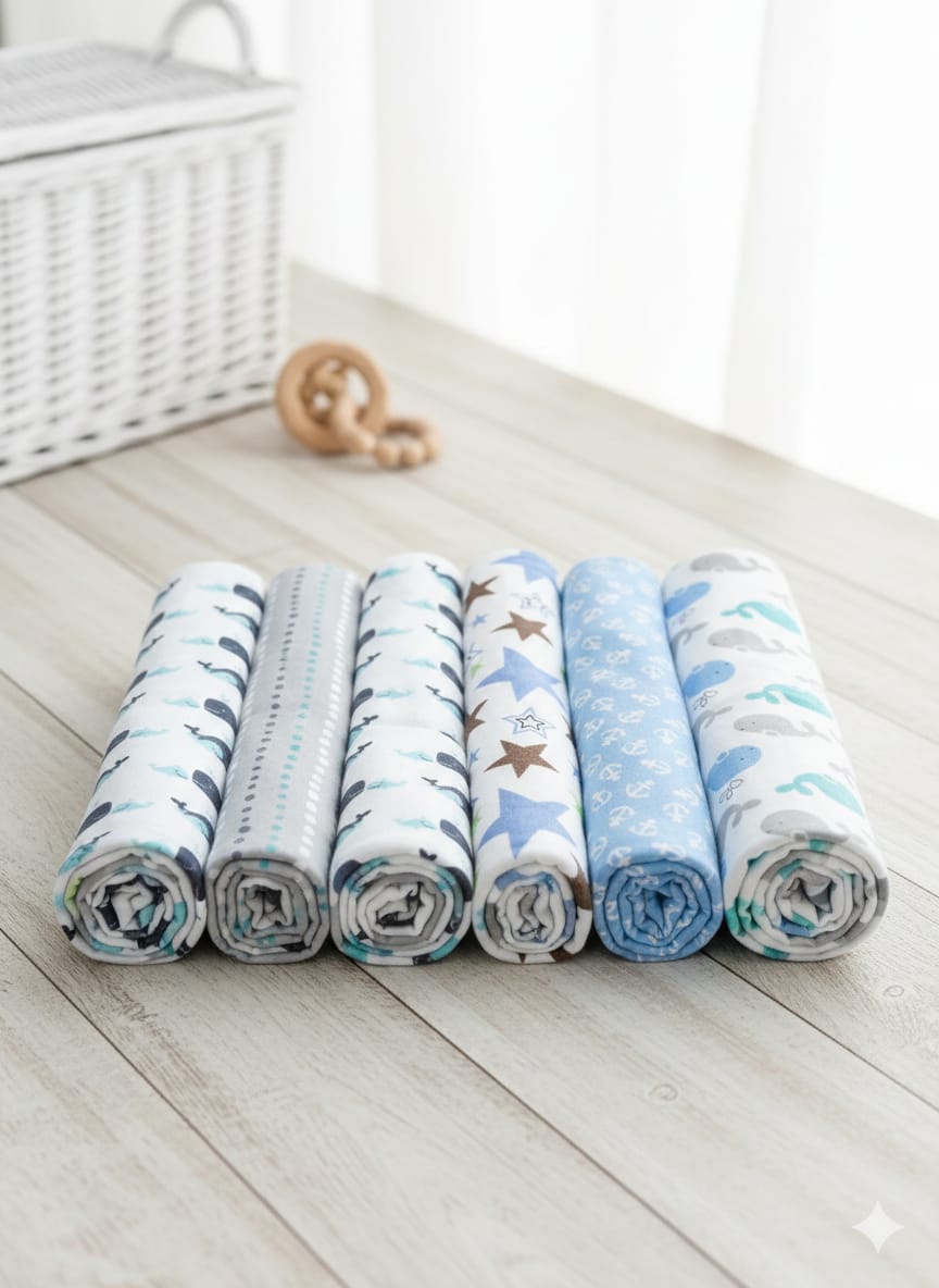 6pcs Receiving Flannels