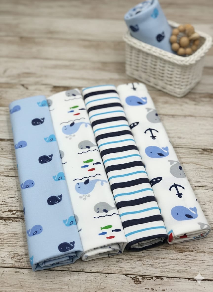 4pcs Receiving Flannels