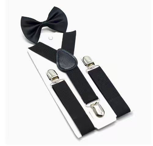 Kids Suspender + Bow Tie Set