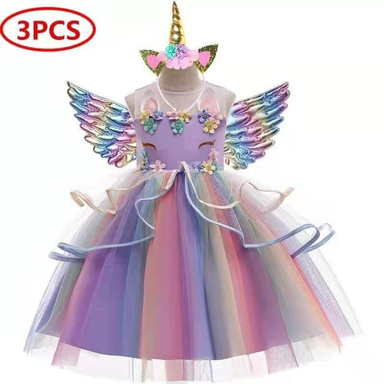 Unicorn Dress with Wings & Hat