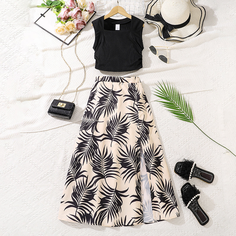 Girls Printed Skirt Set