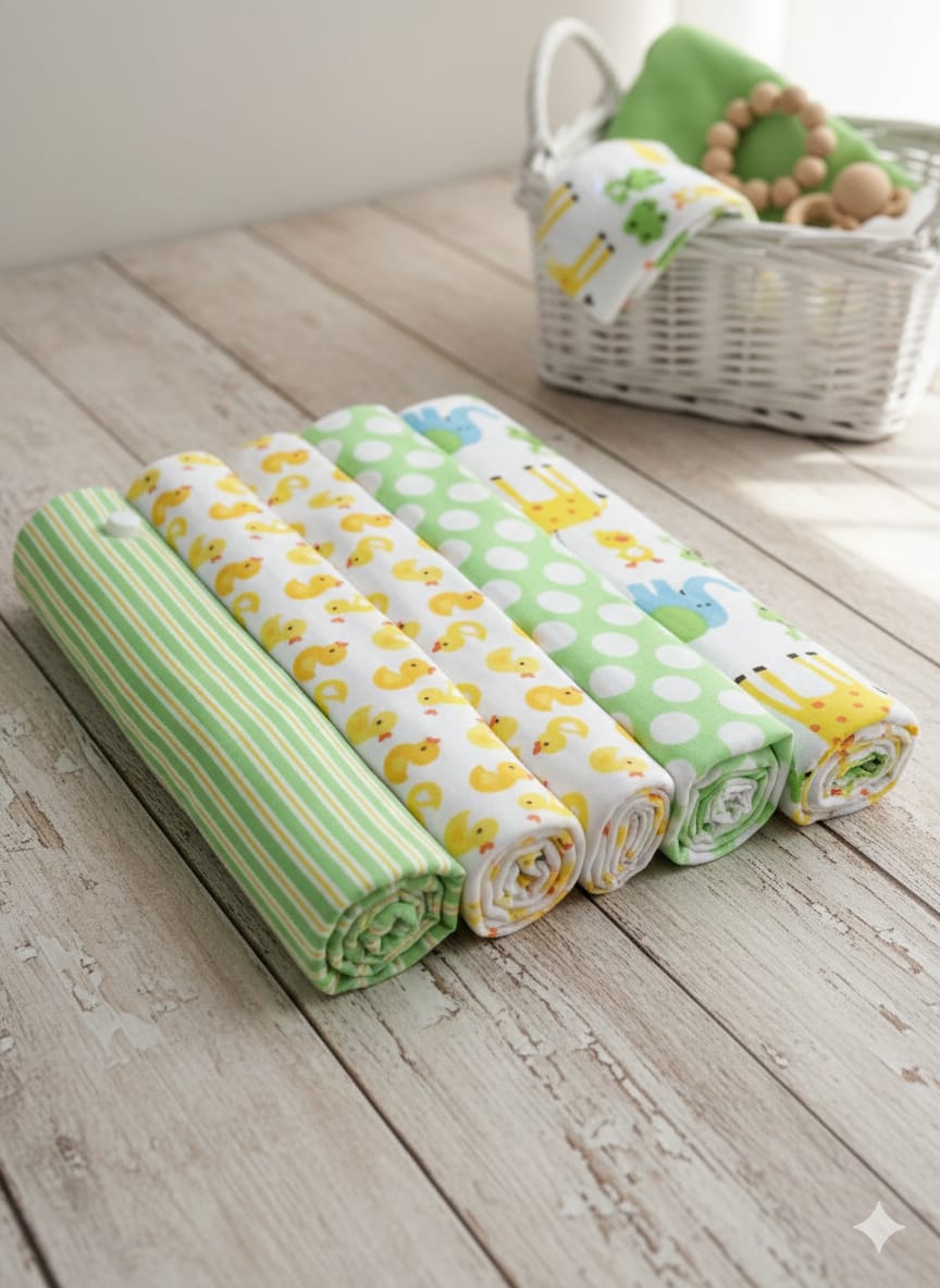 4pcs Receiving Flannels
