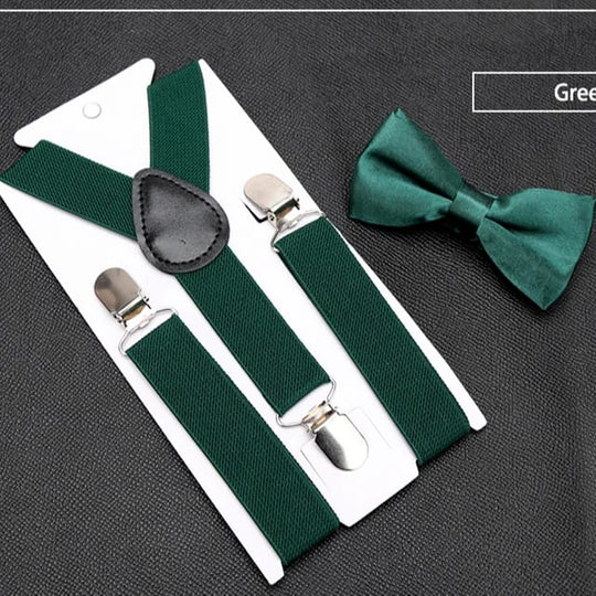 Kids Suspender + Bow Tie Set