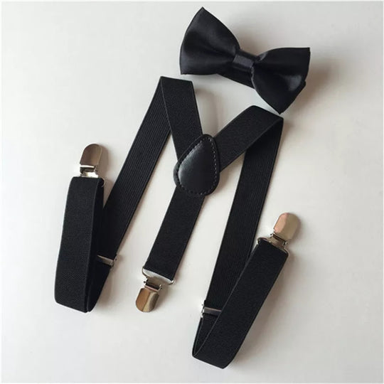 Kids Suspender + Bow Tie Set