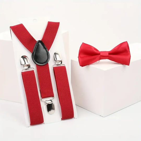 Kids Suspender + Bow Tie Set