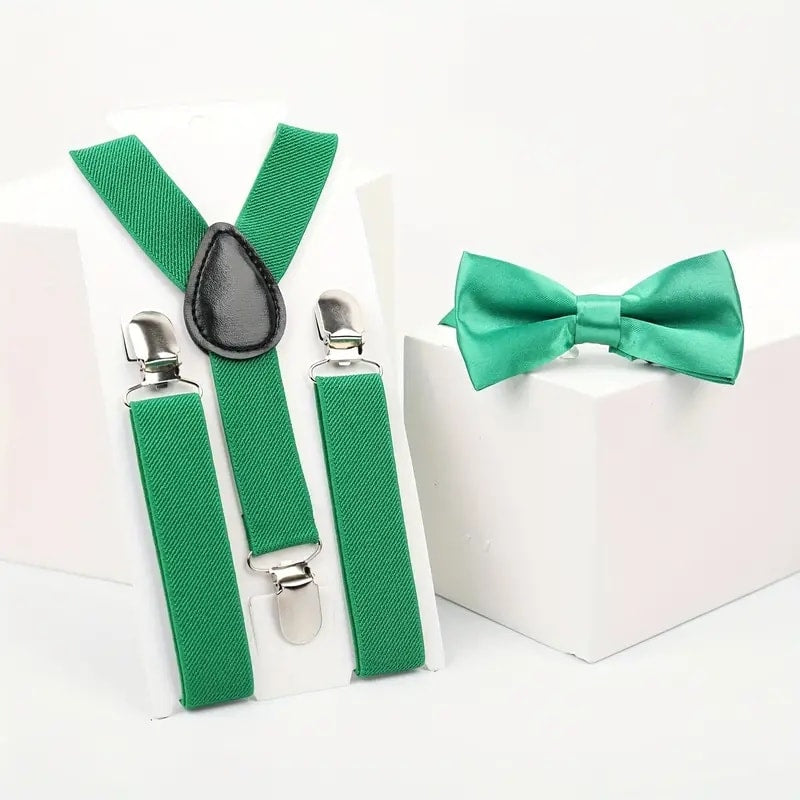 Kids Suspender + Bow Tie Set