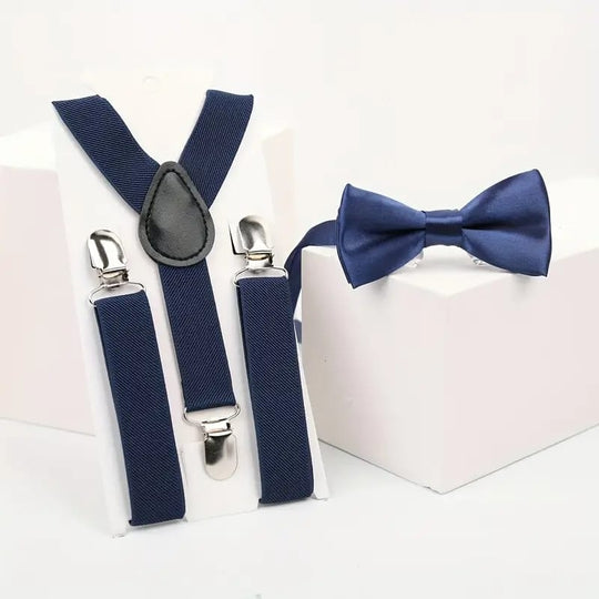 Kids Suspender + Bow Tie Set