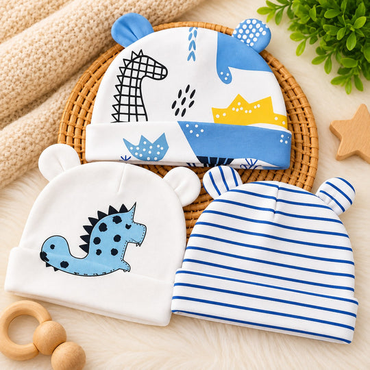 Adorable 3-Piece Baby Hat Set – Soft & Comfortable