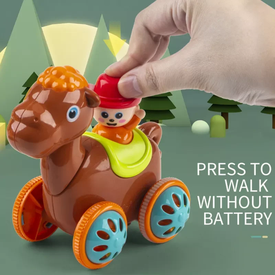 Push & Go Animal Rider Toy – No Batteries Needed!