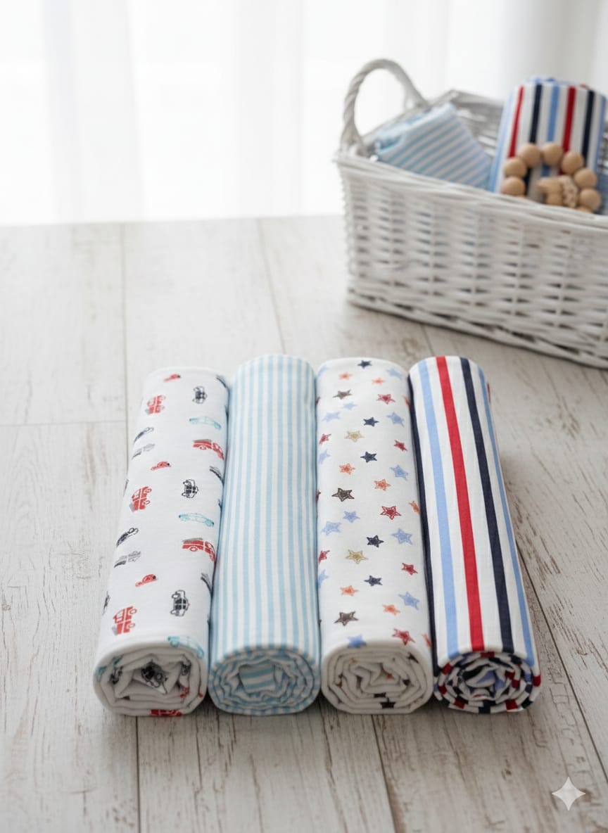 4pcs Receiving Flannels