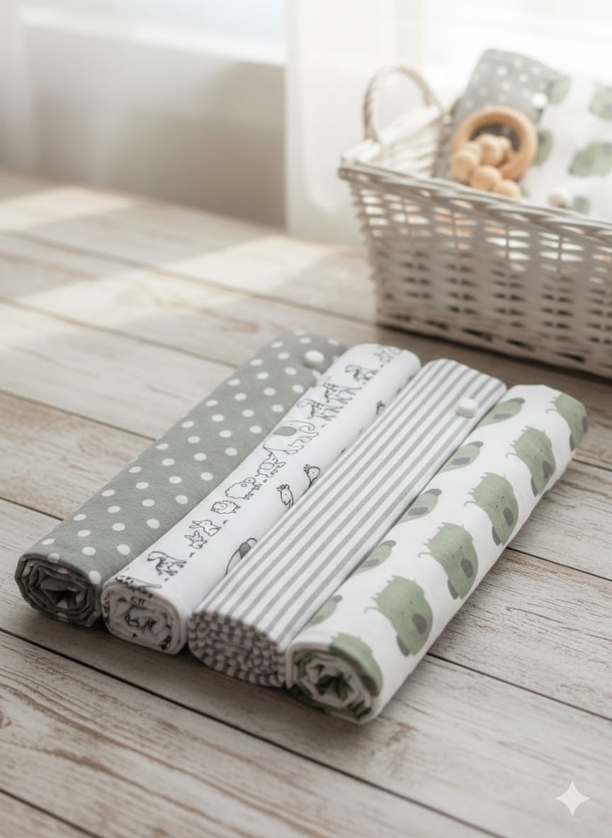4pcs Receiving Flannels