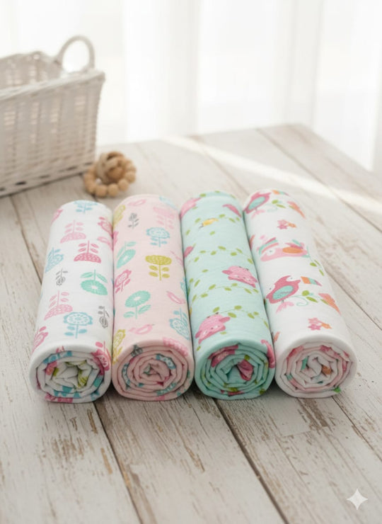 4pcs Receiving Flannels