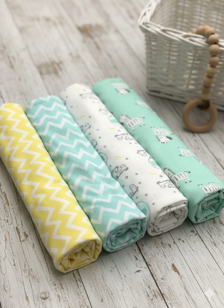 4pcs Receiving Flannels