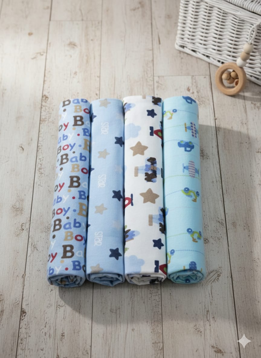 4pcs Receiving Flannels