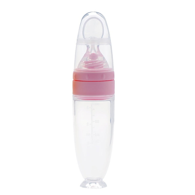 Silicone baby food dispensing spoon