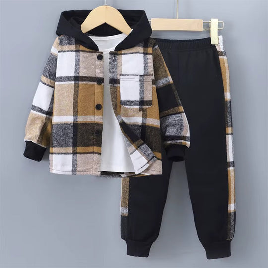 Plaid Hooded Set