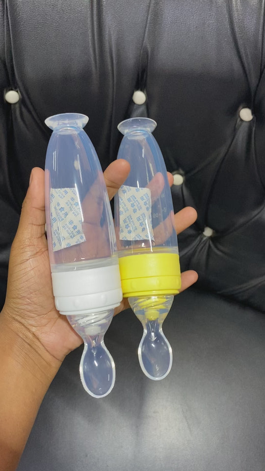 Silicone baby food dispensing spoon