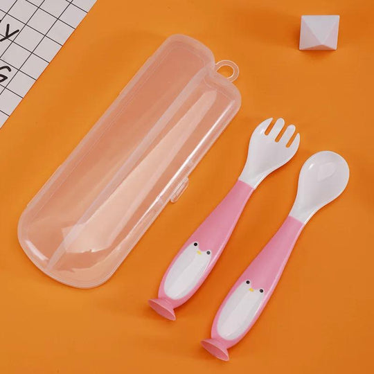 Cute Bendable silicone Fork Baby & Spoon