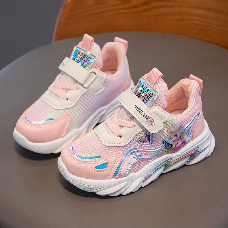 Kids Pink Frozen Breathable Sneakers