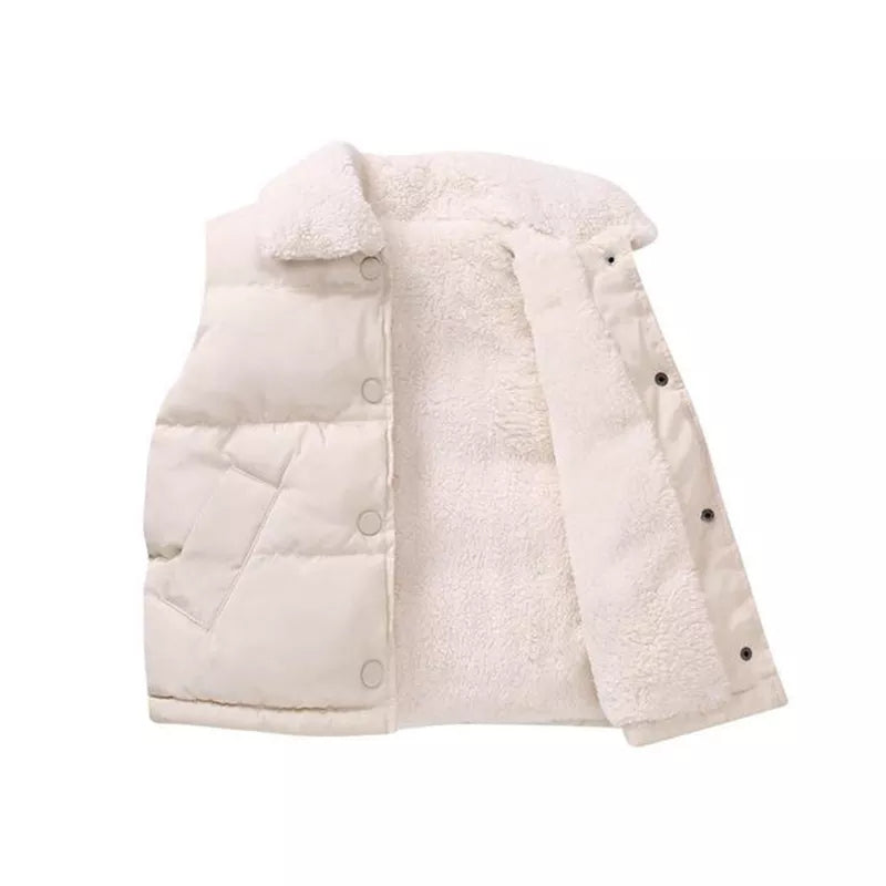 White Warm sleeveless Jacket